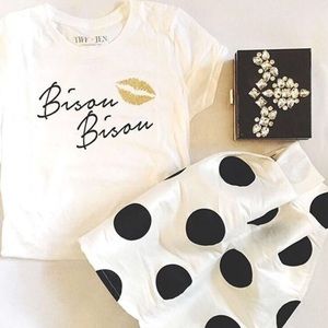 t+j Designs Bisou Bisou Graphic Tee